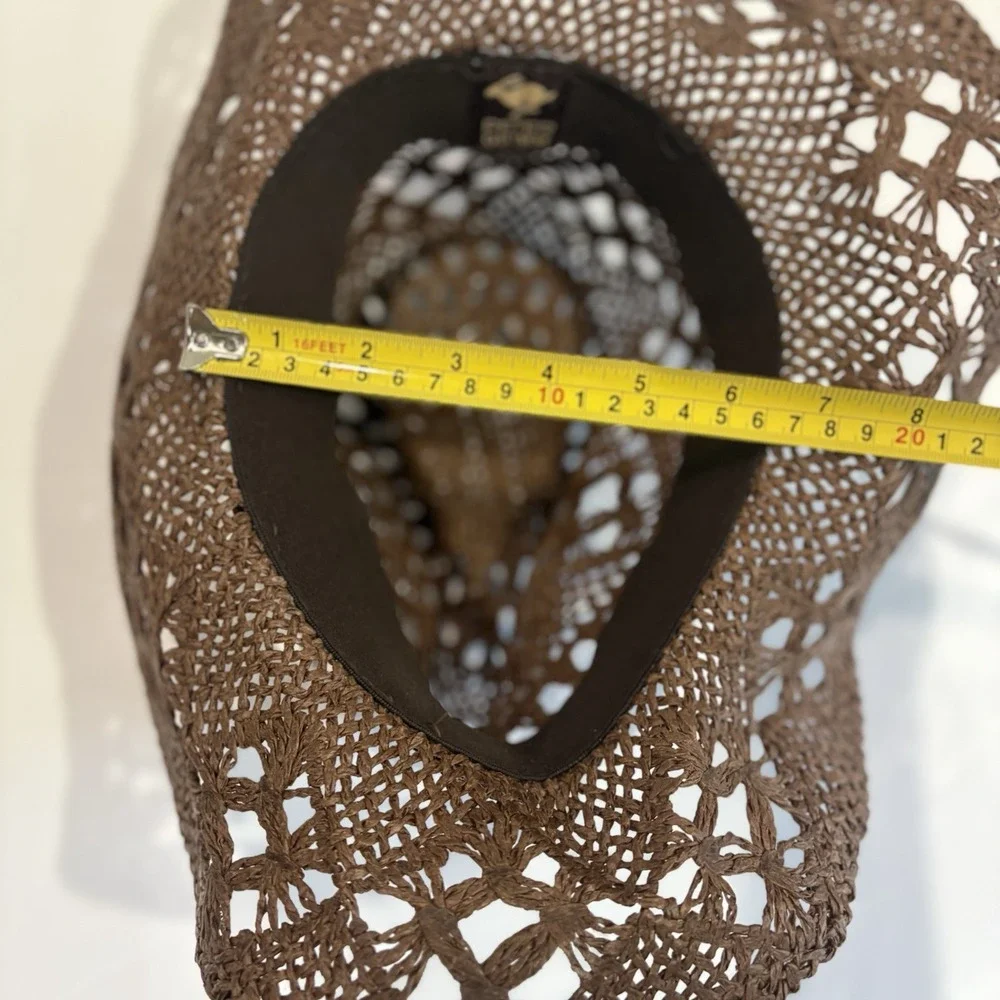 Peter Grimm Straw Cowboy Hat Womens Western Cowgirl Sun Beach Chocolate Brown